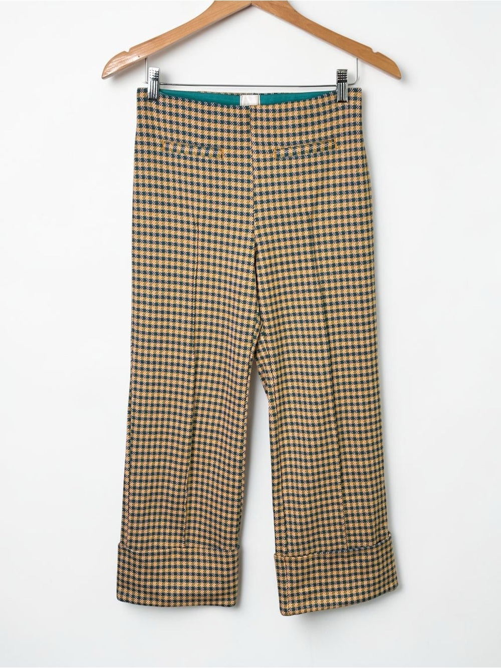 Anthropologie Maeve Houndstooth Knit Cuffed Wide Leg Crop Pants Size XS - Picture 4 of 13